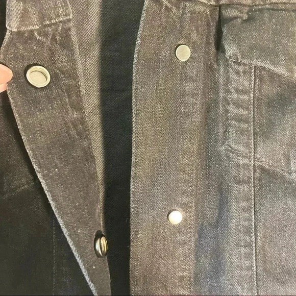 J Brand black snap buttons denim jean jacket - Picture 2 of 7